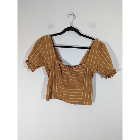 Free People Burnt Orange Rose Garden Crop Top Boho‎ Women Size M - Picture 2 of 7
